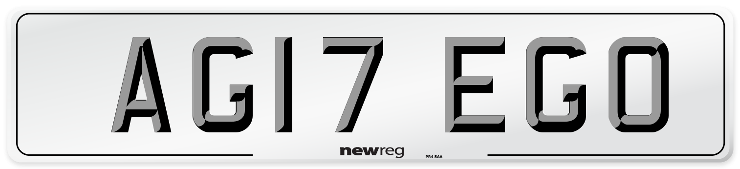 AG17 EGO Number Plate from New Reg